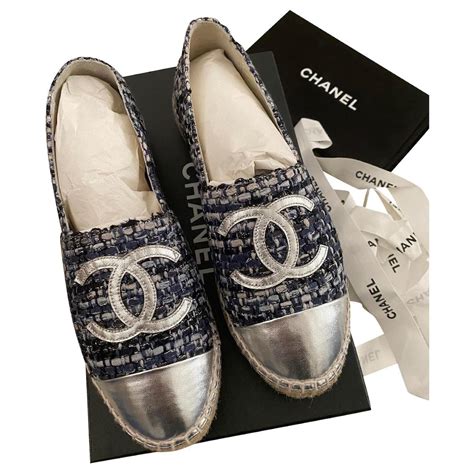 chanel espadrilles blue|authentic Chanel espadrilles.